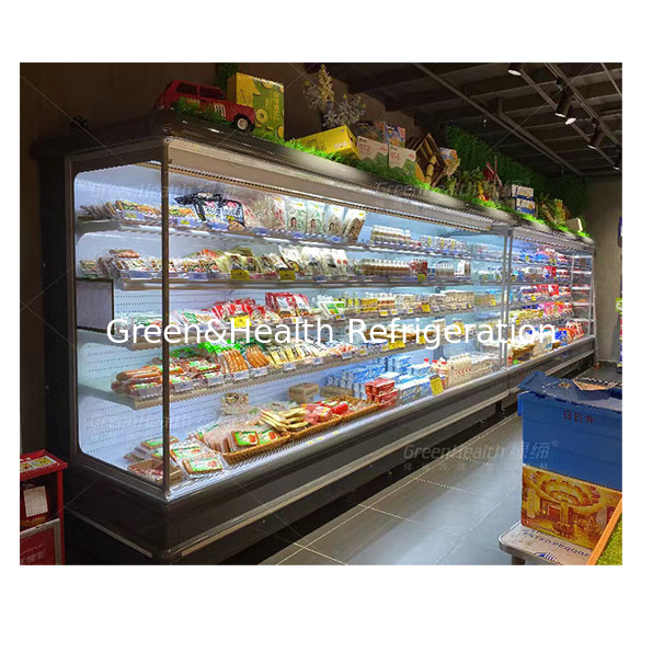 Đơn vị ngoài trời kiểu châu Âu Tủ đông rèm ngoài trời để trưng bày thực phẩm / rau / trái cây
