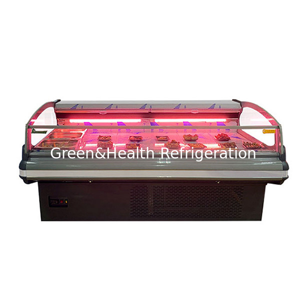 2.5 mét màu xám đậm ngang kiểu châu Âu Chiếc màn hình lưu trữ thịt tươi siêu thị Tủ đông thịt tươi