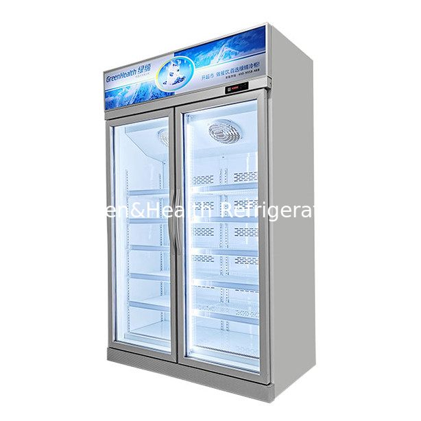 Hai cửa thủy tinh trên bộ phận trên hiển thị Tủ đông cho các sản phẩm đông lạnh nhiệt độ thấp
