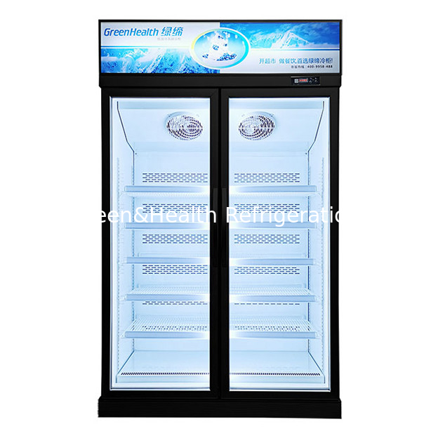 Hai cửa thủy tinh trên bộ phận trên hiển thị Tủ đông cho các sản phẩm đông lạnh nhiệt độ thấp