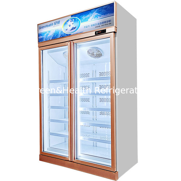 Hai cửa thủy tinh trên bộ phận trên hiển thị Tủ đông cho các sản phẩm đông lạnh nhiệt độ thấp