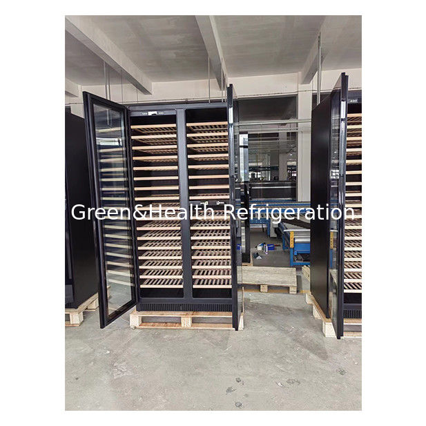 Tủ rượu 2 vùng nhiệt độ với kệ gỗ sồi và sức chứa 316 chai cho mục đích thương mại