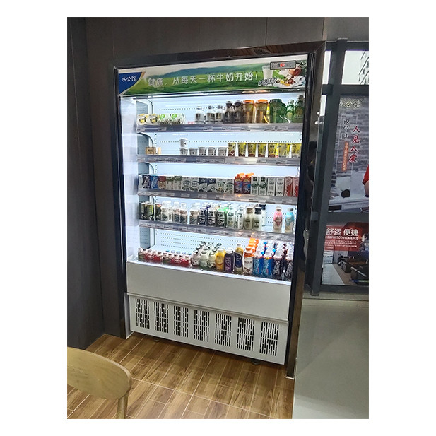 Màn hình lưu trữ nhỏ thương mại loại mở máy lạnh tủ rèm không khí Trong cửa hàng tiện lợi / cửa hàng nhỏ