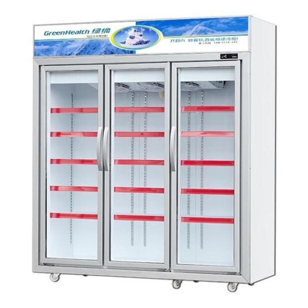 Siêu thị / Cửa hàng với ba cửa kính được trang bị tủ lạnh hiển thị đông lạnh đơn vị