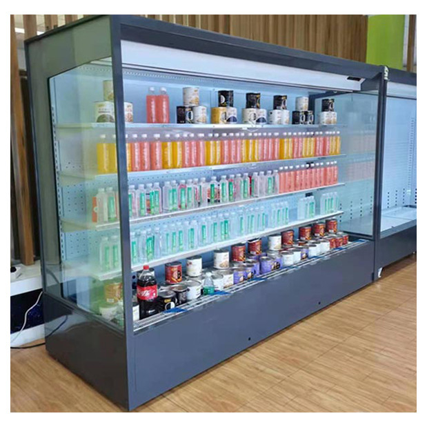 Chất lượng cao thương mại góc phải năm lớp kệ mở Cung cấp thực phẩm Không khí rèm tủ tủ đông