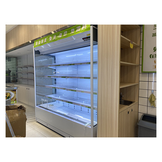 Tiệm siêu thị / cửa hàng tiện lợi góc phải mở loại máy đông lạnh để lưu trữ thực phẩm / đồ uống
