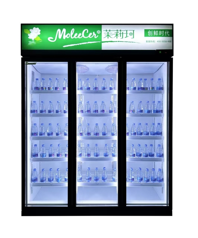 Tủ lạnh với cửa thủy tinh lắc bán hàng đồ uống hiển thị tủ lạnh cho tiện nghi cửa hàng tạp hóa