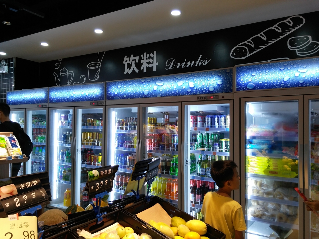 Tủ lạnh đồ uống thương mại cửa kính hiển thị tủ lạnh cho quán bar, đồ uống tủ lạnh bán hàng