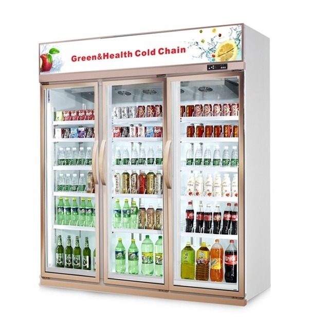 Tủ lạnh đồ uống thương mại cửa kính hiển thị tủ lạnh cho quán bar, đồ uống tủ lạnh bán hàng