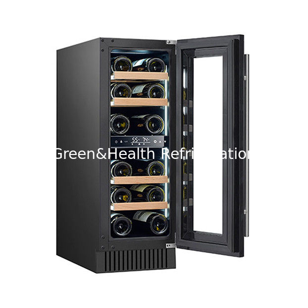 60 chai cửa kính Wine Cooler với kệ gỗ cho rượu vang đỏ Lưu trữ lạnh