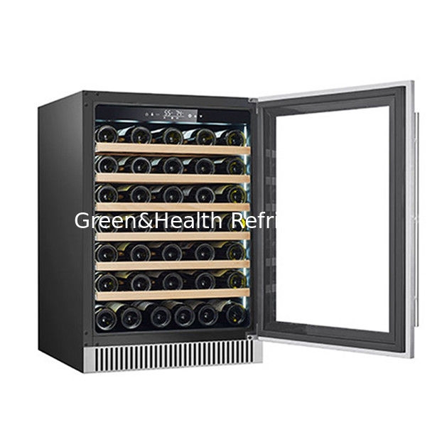 60 chai cửa kính Wine Cooler với kệ gỗ cho rượu vang đỏ Lưu trữ lạnh