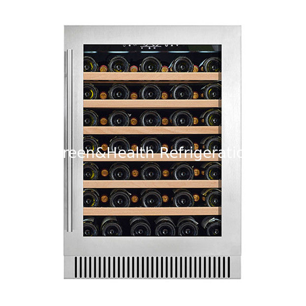 60 chai cửa kính Wine Cooler với kệ gỗ cho rượu vang đỏ Lưu trữ lạnh
