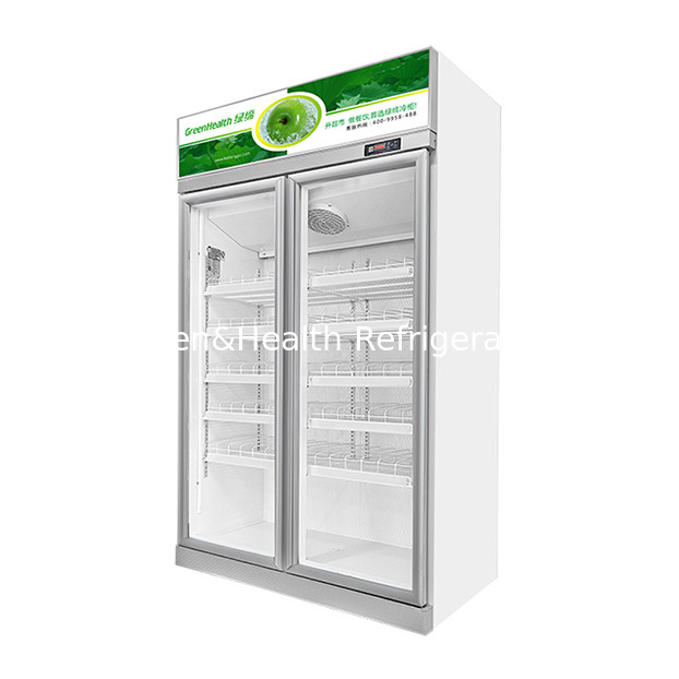Tiếp thị thương mại siêu thị / cửa hàng hai cửa kính nền kinh tế tủ lạnh hiển thị tủ lạnh