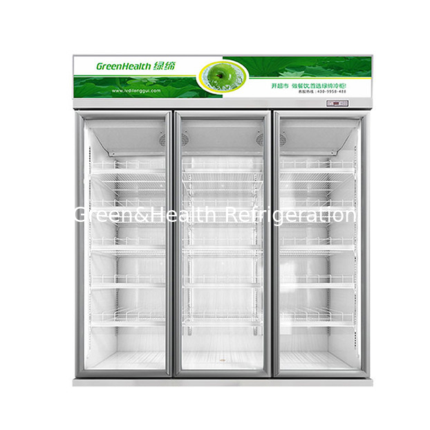 Tiếp thị thương mại siêu thị / cửa hàng hai cửa kính nền kinh tế tủ lạnh hiển thị tủ lạnh