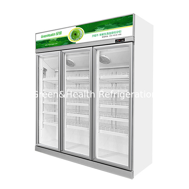 Tiếp thị thương mại siêu thị / cửa hàng hai cửa kính nền kinh tế tủ lạnh hiển thị tủ lạnh