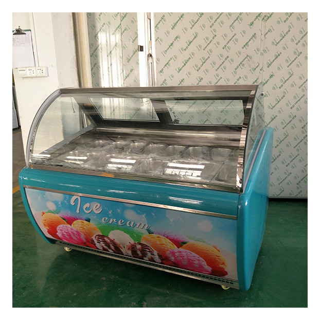 Bán hàng trực tiếp từ nhà máy Tủ trưng bày bánh kem 16 khay kính cong có tủ đông