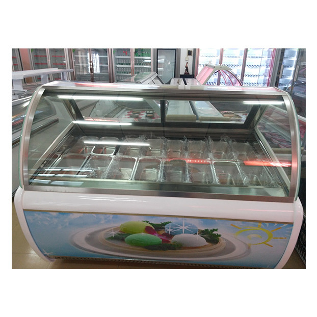 Bán hàng trực tiếp từ nhà máy Tủ trưng bày bánh kem 16 khay kính cong có tủ đông