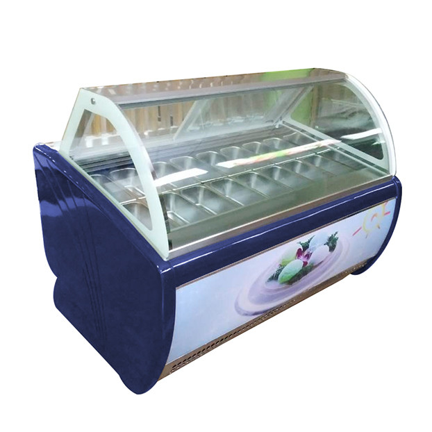 Bán hàng trực tiếp từ nhà máy Tủ trưng bày bánh kem 16 khay kính cong có tủ đông