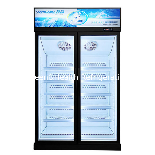 Các siêu thị thương mại / cửa hàng hai cửa kính được trang bị tủ lạnh hiển thị đông lạnh