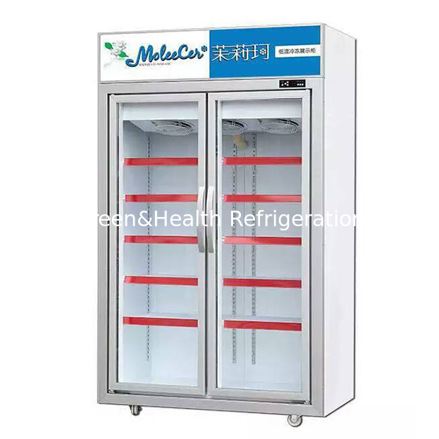 Các siêu thị thương mại / cửa hàng hai cửa kính được trang bị tủ lạnh hiển thị đông lạnh