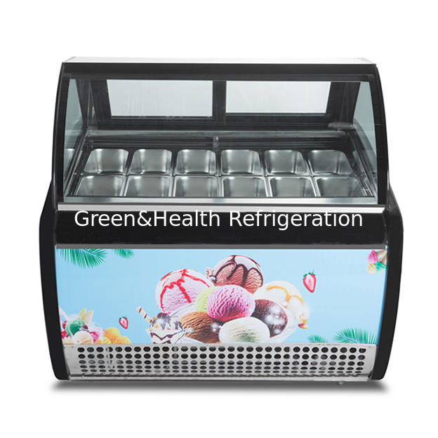 Cửa hàng/Cửa hàng kem sử dụng tủ lạnh kem để hiển thị tủ lạnh thép không gỉ tủ đông