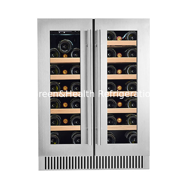 Nhà máy bán trực tiếp 68 chai Oak Laminated rượu vang đỏ Tấm lạnh hiển thị Đỏ rượu vang đông lạnh