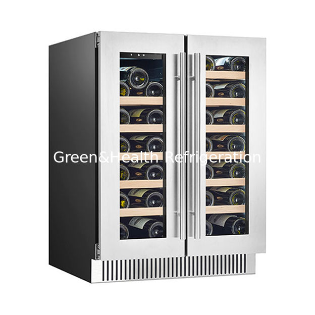 Chứng chỉ ETL Xưởng bán trực tiếp 68 chai Oak Laminated Red Wine Tấm lạnh hiển thị Đỏ rượu vang đông lạnh