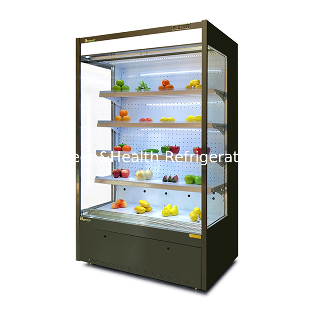 Tủ lạnh kiểu mở để trưng bày/bảo quản trái cây/rau củ trong cửa hàng tiện lợi/siêu thị mini