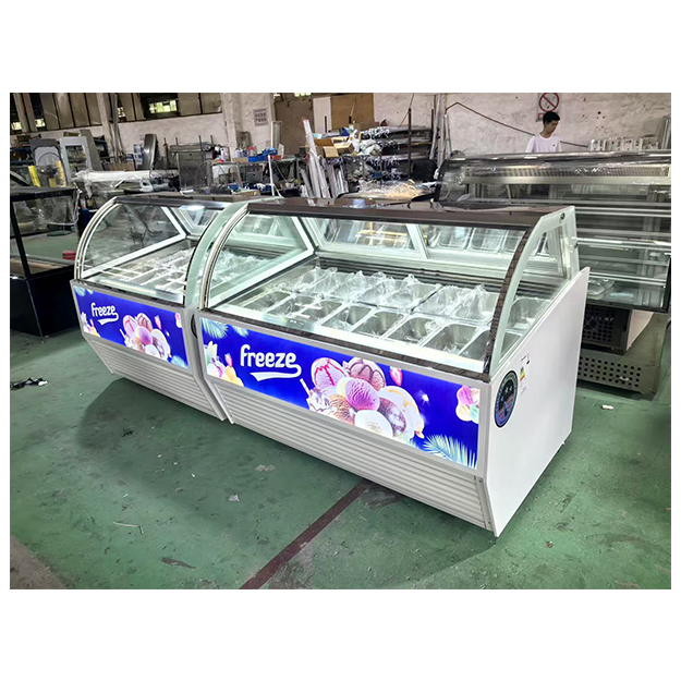 Các cửa hàng kem / siêu thị sử dụng tủ lạnh lưu trữ để trưng bày tủ lạnh trưng bày kem