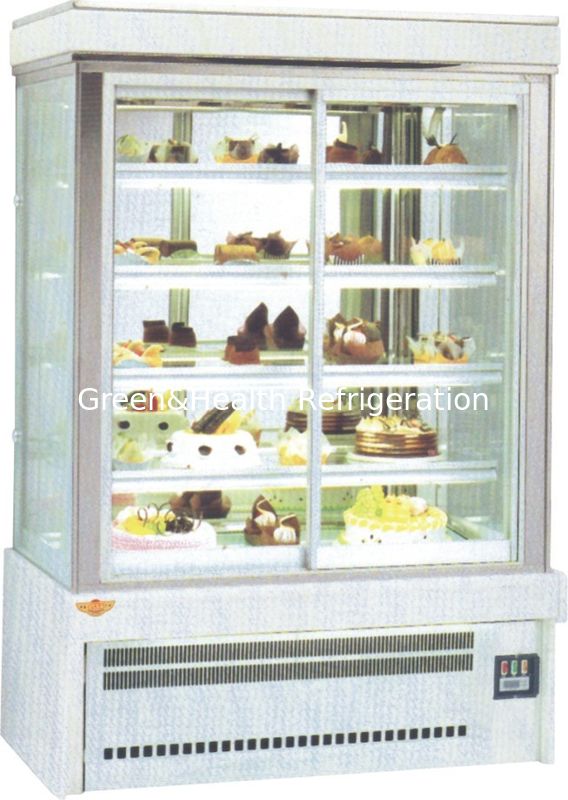 1.5m Màu đen Cake Showcase Bakery Display Nhà hàng Marble Cake Chiller