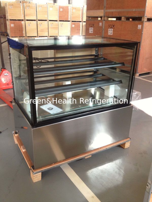 1.5m Màu đen Cake Showcase Bakery Display Nhà hàng Marble Cake Chiller