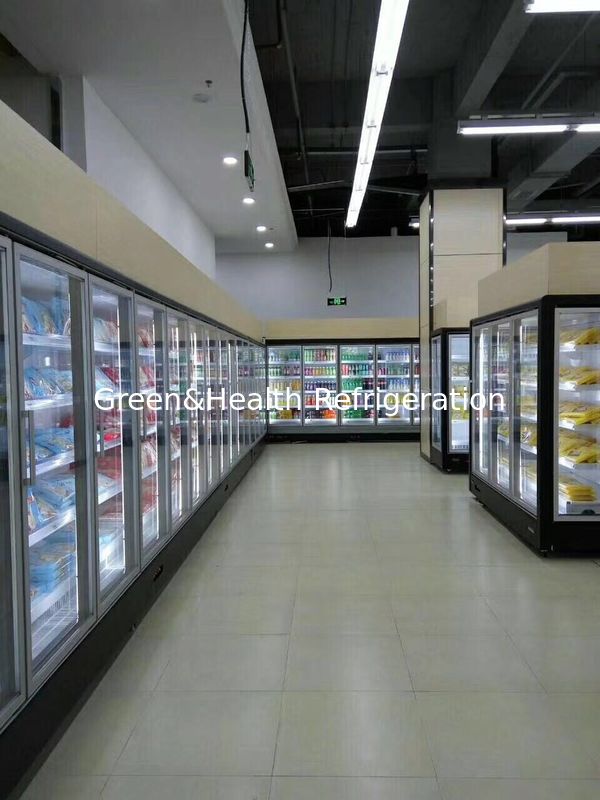 Màu trắng 3 4 5 cửa siêu thị Tủ đông hiển thị ẩm thực đông lạnh