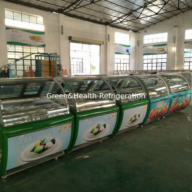 12 Pans Màu xám Ý Gelato hiển thị Tủ đông cho cửa hàng kem