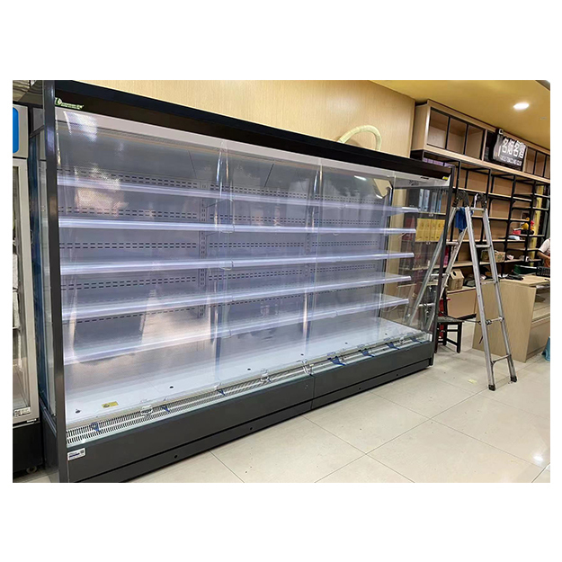 Tủ trưng bày đông lạnh siêu thị góc vuông chất lượng cao, cửa mở trong nhà máy