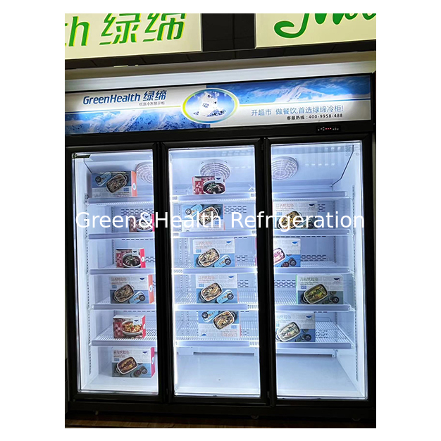 Siêu thị / cửa hàng cửa sổ kính tháo sương duy nhất Tủ đông lưu trữ Tủ đông hiển thị
