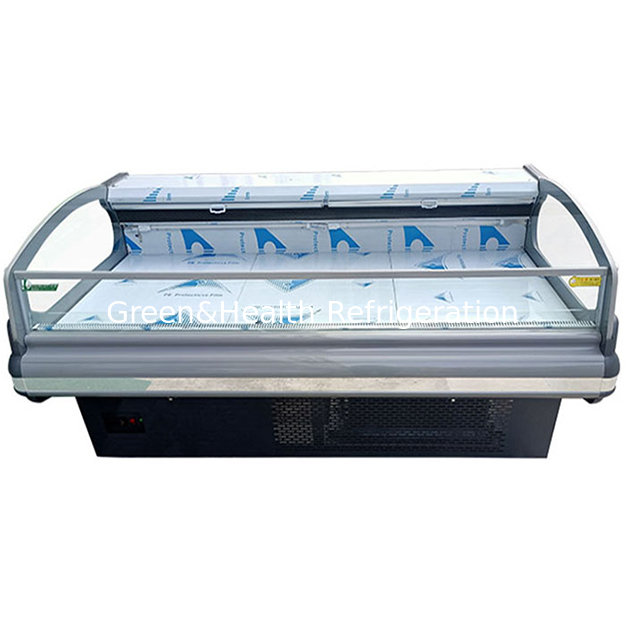 Xây dựng trong máy nén Châu Âu bán mở Chất chứa thịt tươi Tủ lạnh hiển thị Tủ đông