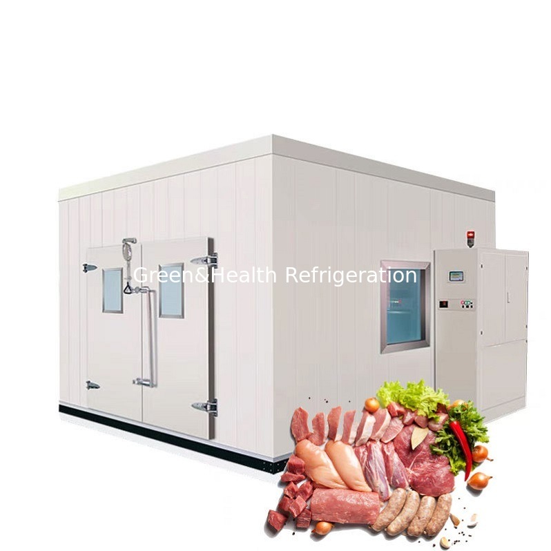 Quảng Châu tùy chỉnh đi bộ trong tủ lạnh phòng lưu trữ lạnh đơn vị cho chế biến thịt thịt.