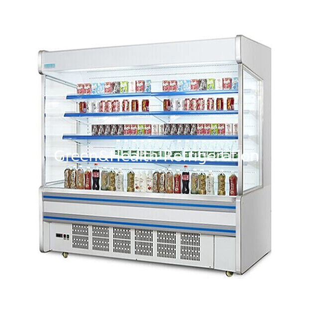 A Five Layer Shelf Product Storage Display Open Type Freezer With Built-In Units