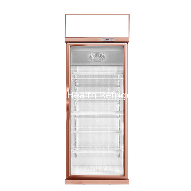 Champagne Color Luxury Beverage Display Freezer với tự động tan băng và khối lượng 457L cho sử dụng thương mại