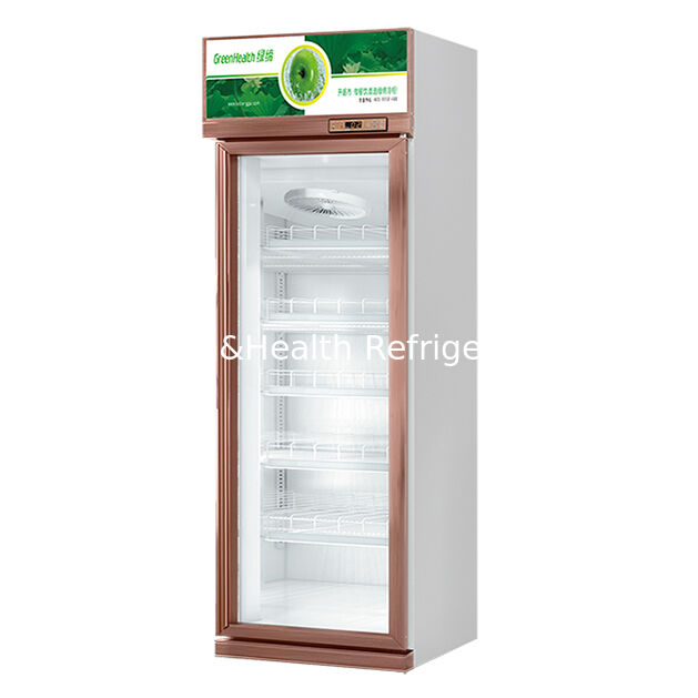 Champagne Color Luxury Beverage Display Freezer với tự động tan băng và khối lượng 457L cho sử dụng thương mại