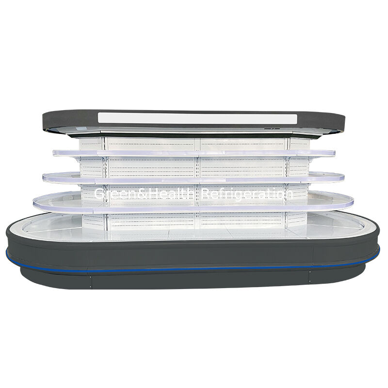 Máy làm mát mở đa tầng thương mại với đèn LED tự động giải nồng và tiết kiệm năng lượng cho màn hình siêu thị