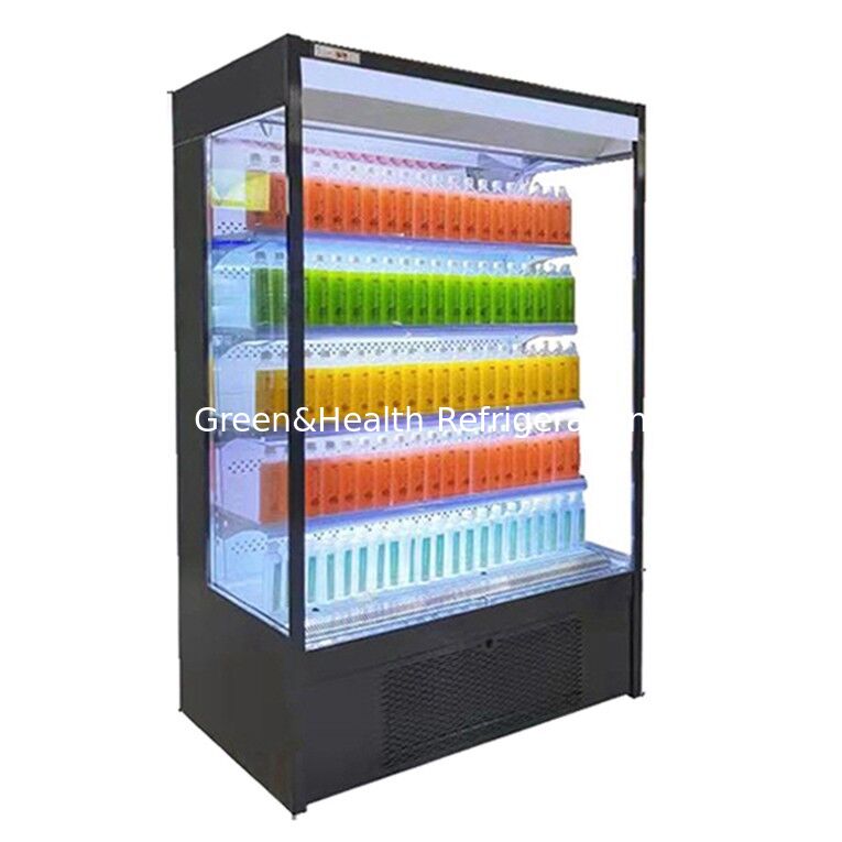 Open Chiller Display Refrigerator with 2~8°C Temperature Range and LED Light for Supermarkets