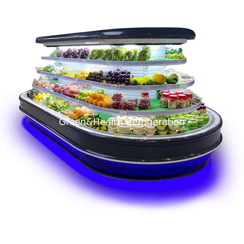 Thị trường siêu thị Multideck Open Chiller với Auto Defrost Đèn LED và Tủ lạnh tiết kiệm năng lượng