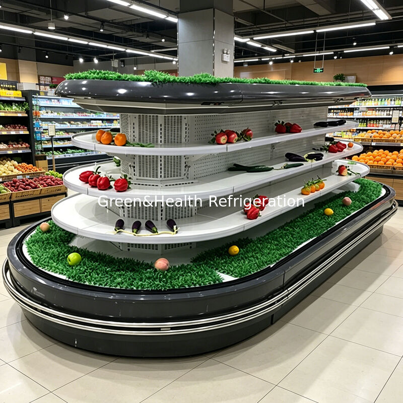 Thị trường siêu thị Multideck Open Chiller với Auto Defrost Đèn LED và Tủ lạnh tiết kiệm năng lượng