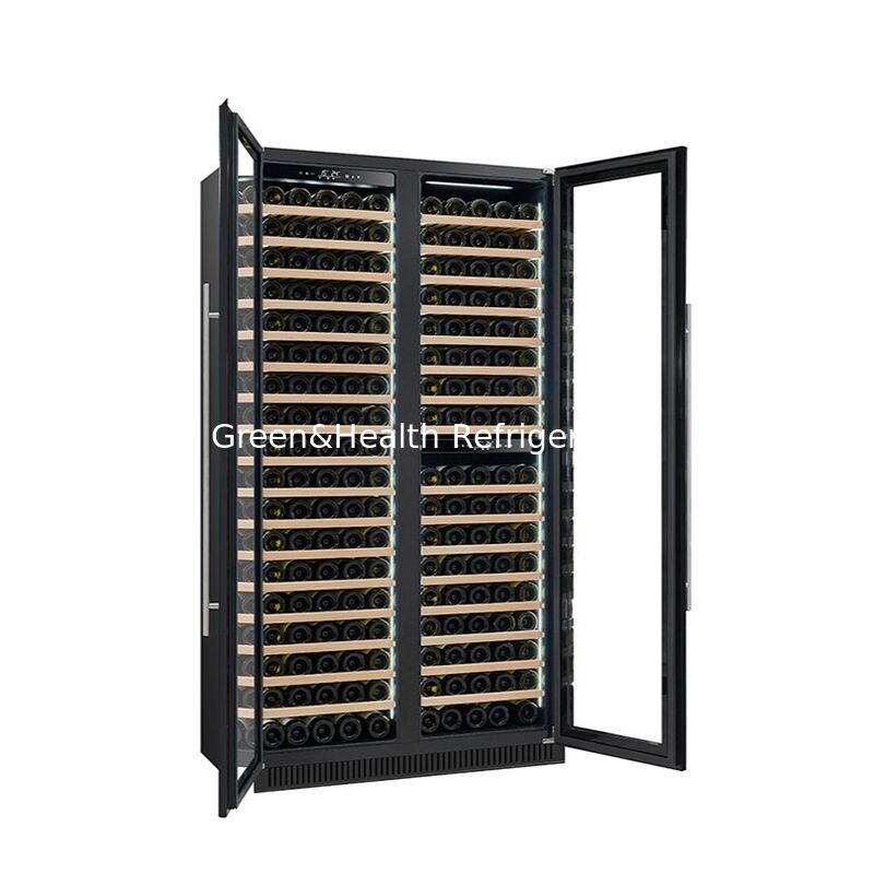 Dual Zone Wine Cooler with Beech Wood Shelves and 316 Bottle Capacity for Commercial Use