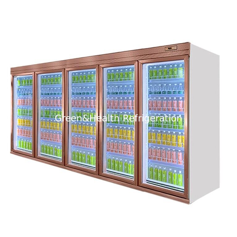 Quạt làm mát Máy làm mát đồ uống thương mại với 5 kệ và Bộ điều khiển kỹ thuật số để trưng bày siêu thị
