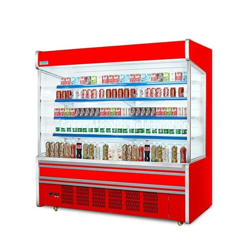 Tủ đông thương mại loại hiển thị mở với kệ 5 lớp được xây dựng bằng máy nén và kết cấu thép không gỉ