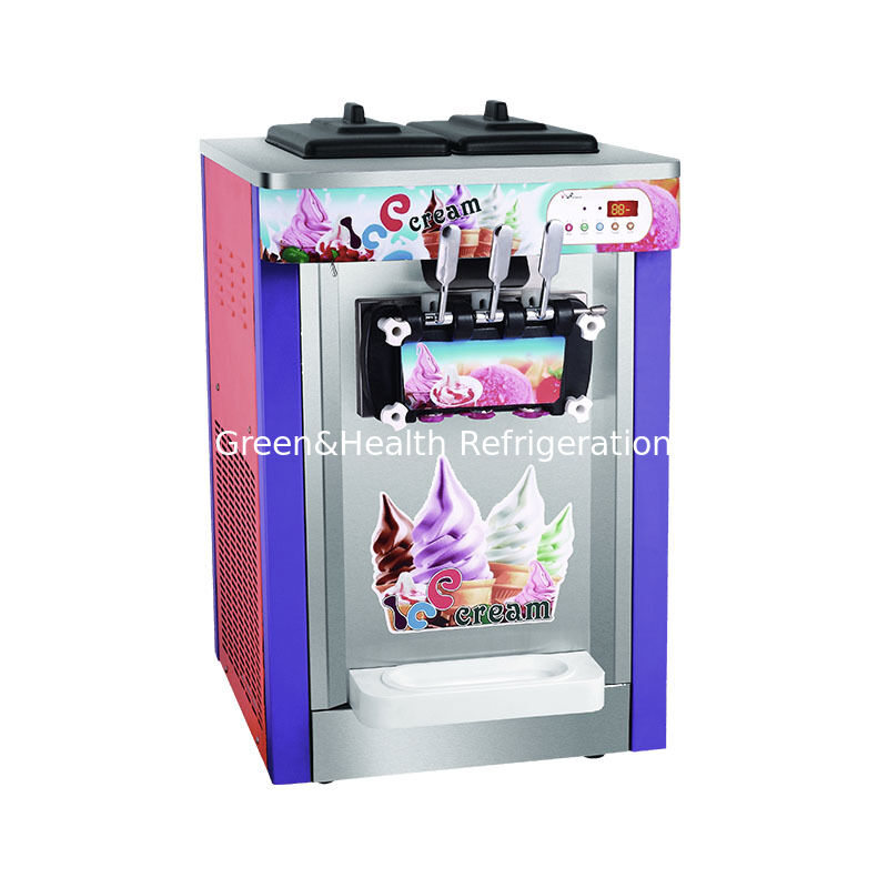 Máy làm kem mềm thương mại dung tích 22L 3 hương vị bằng thép không gỉ