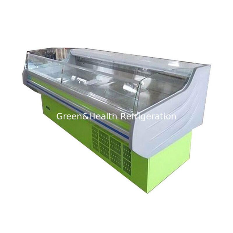 Tấm đông hiển thị thịt bằng thép không gỉ với đèn LED và tháo đông tự động cho sử dụng thương mại