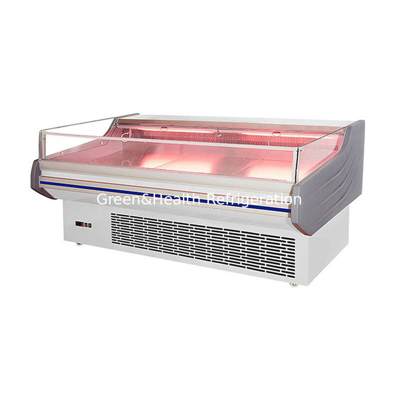 Tấm đông hiển thị thịt bằng thép không gỉ với đèn LED và tháo đông tự động cho sử dụng thương mại